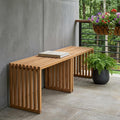 54 Natural Acacia Solid Wood Extendable Garden Patio Bench