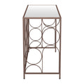 50 Bronze Mirrored Glass and Steel Frame Console Table
