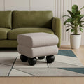 20 Inch Gray and Black Manufactured Wood and Upholstery Ottoman
