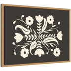 Aurelia Black Cream 012 by Vicky Yorke Framed Canvas Wall Art Print