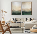 Sylvie Green Mountain Abstract I Framed Canvas by Amy Lighthall