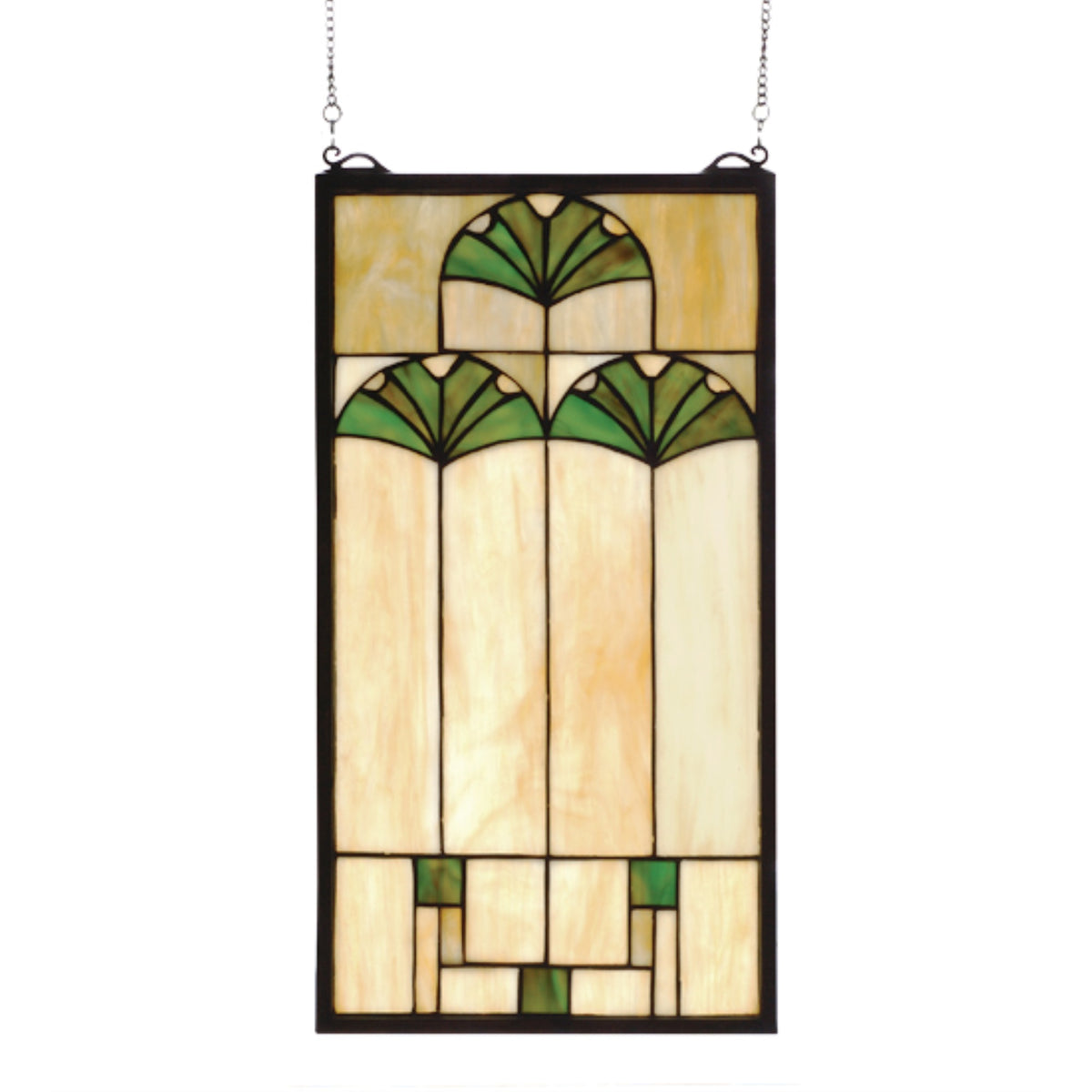 11 Inch W X 20 Inch H Ginkgo Stained Glass Window