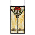 11 Inch W X 20 Inch H Parker Poppy Stained Glass Window