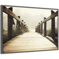 Sylvie Cannon Beach Wood Walkway Framed Canvas by Saint and Sailor Studios