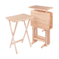 Riley 5-Pc Set Snack Table, Natural Finish