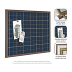 Framed Fabric Pinboard Navy Blue Plaid Wall Organization