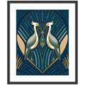 Framed Art Art Deco Herons Blue by Carey Copeland