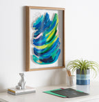 Blake Bright Abstract 2 Framed Printed Glass by Jessi Raulet of Ettavee