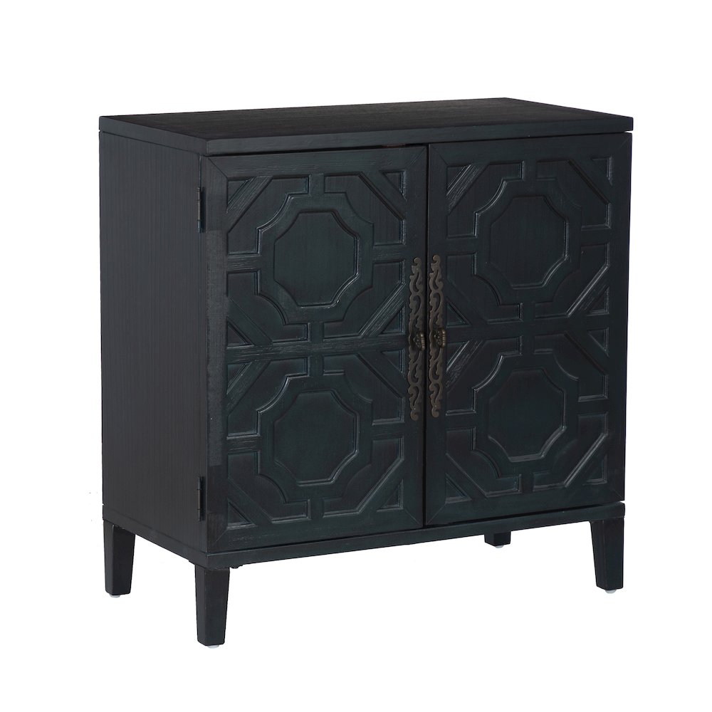 Merrin Wood 2 Door Accent Cabinet Midnight Blue