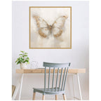 Sylvie Butterfly Neutral 2 Framed Canvas by The Creative Bunch Studio