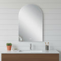 38 White Arch Lighted Frameless Bathroom Vanity Mirror