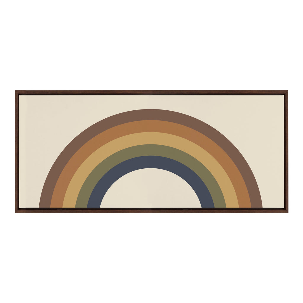 Sylvie Retro Rainbow Framed Canvas by The Creative Bunch Studio