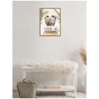 Sylvie Elephant Back in Palm Bathtub Framed Canvas by Amy Peterson