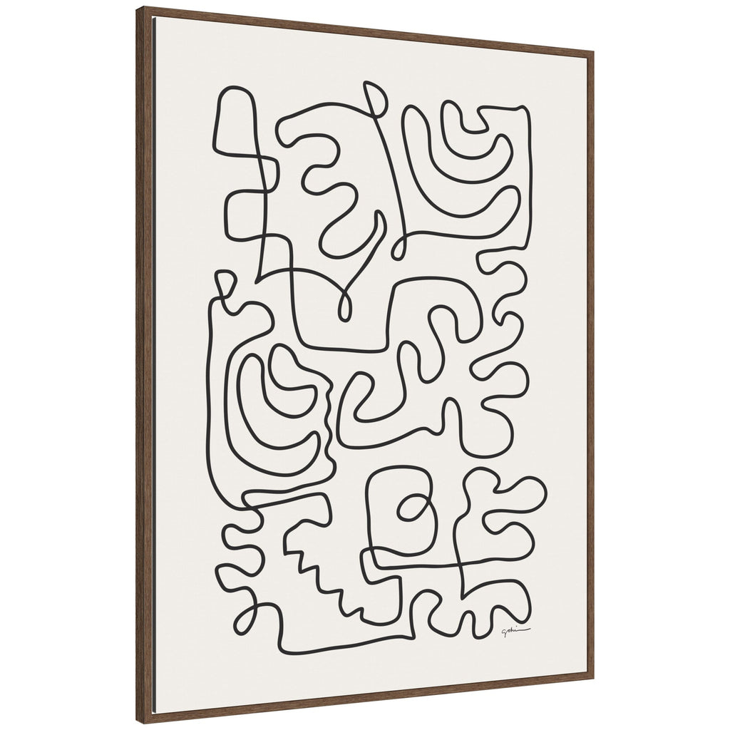 Connected Lines by Gabrielly Guedes Framed Canvas Wall Art Print
