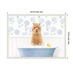 Sylvie Baby Alpaca in Hydrangea Bubble Bathtub Framed Canvas by Amy Peterson