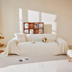 Thick Plush Non-Slip Sofa Throw Cover, Warm Soft Faux Fur Couch Protector for Winter