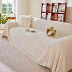 Thick Plush Non-Slip Sofa Throw Cover, Warm Soft Faux Fur Couch Protector for Winter