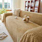 Thick Plush Non-Slip Sofa Throw Cover, Warm Soft Faux Fur Couch Protector for Winter