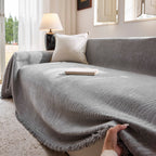 Chenille Sofa Cover Throw Couch Cover Blanket, Soft Slipcover Alternative for Pets