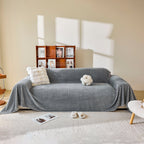 Thick Plush Non-Slip Sofa Throw Cover, Warm Soft Faux Fur Couch Protector for Winter