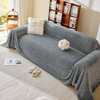 Thick Plush Non-Slip Sofa Throw Cover, Warm Soft Faux Fur Couch Protector for Winter