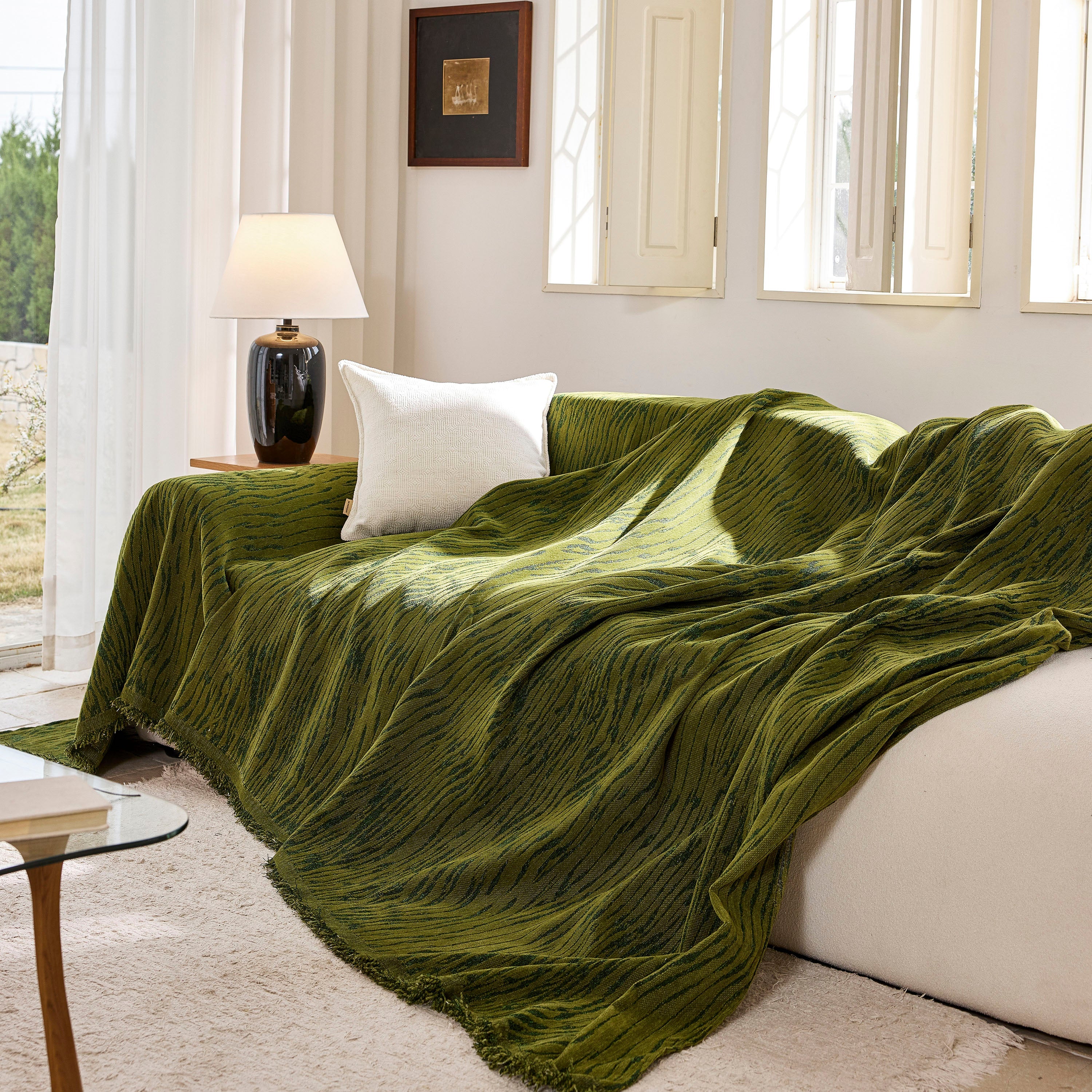 Chenille Sofa Cover Throw Couch Cover Blanket, Soft Slipcover Alternative for Pets