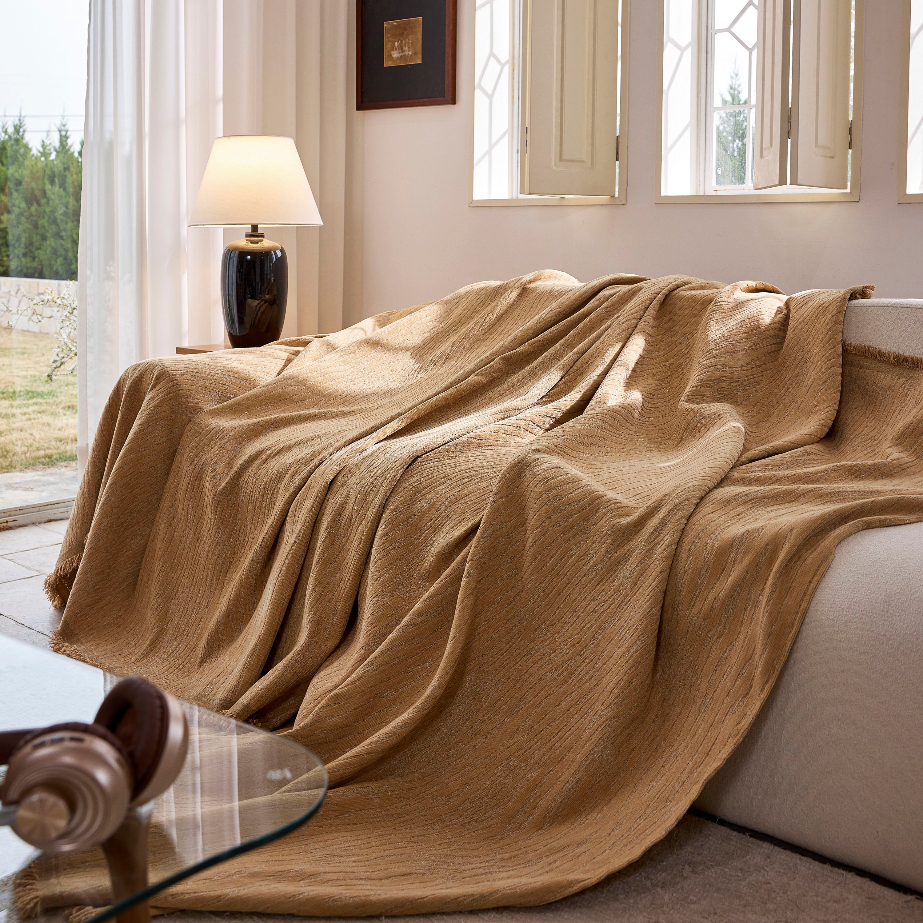 Chenille Sofa Cover Throw Couch Cover Blanket, Soft Slipcover Alternative for Pets