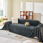 Thick Plush Non-Slip Sofa Throw Cover, Warm Soft Faux Fur Couch Protector for Winter