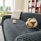 Thick Plush Non-Slip Sofa Throw Cover, Warm Soft Faux Fur Couch Protector for Winter