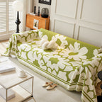 Chenille Floral Soft Thick Reversible Blanket Covers for Couch, Couch Protector Blanket Cover Sofa