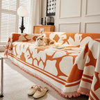 Chenille Floral Soft Thick Reversible Blanket Covers for Couch, Couch Protector Blanket Cover Sofa