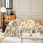Chenille Floral Soft Thick Reversible Blanket Covers for Couch, Couch Protector Blanket Cover Sofa