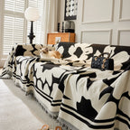 Chenille Floral Soft Thick Reversible Blanket Covers for Couch, Couch Protector Blanket Cover Sofa