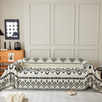 Boho Geometric Chenille Throw Sofa Cover Soft Textured Decorative Couch Blanket