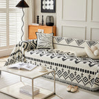 Boho Geometric Chenille Throw Sofa Cover Soft Textured Decorative Couch Blanket