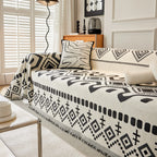 Boho Geometric Chenille Throw Sofa Cover Soft Textured Decorative Couch Blanket