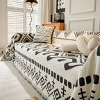 Boho Geometric Chenille Throw Sofa Cover Soft Textured Decorative Couch Blanket