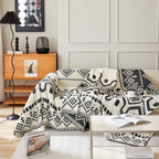 Boho Geometric Chenille Throw Sofa Cover Soft Textured Decorative Couch Blanket