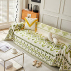 Boho Geometric Chenille Throw Sofa Cover Soft Textured Decorative Couch Blanket