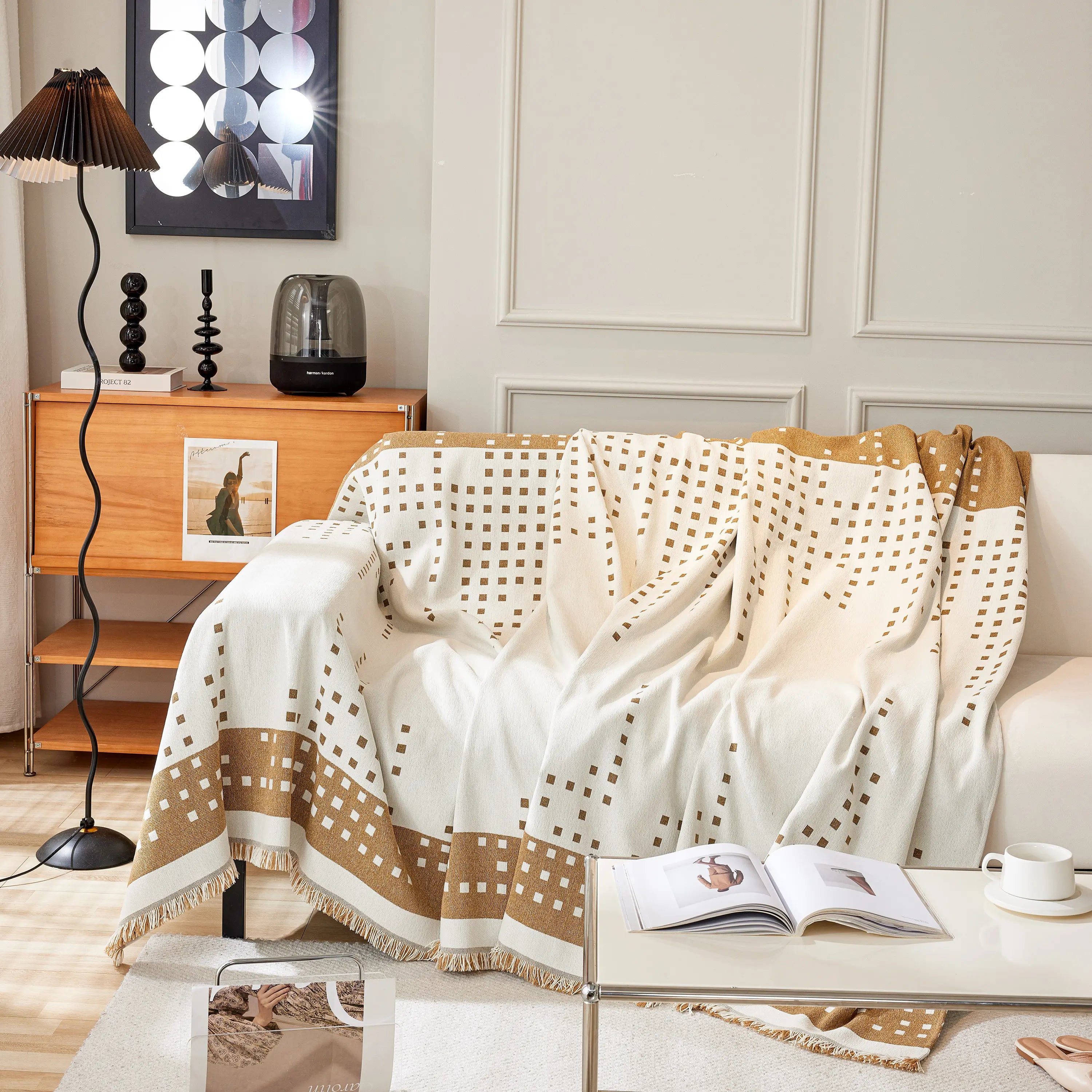Reversible Chenille Sofa Covers for Pets, Large Throw Blanket for Couch, Blanket on The Sofa