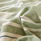 Striped Chenille Sofa Slipcover Throw, Soft Thick Washable Couch Cover Blanket