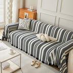 Striped Chenille Sofa Slipcover Throw, Soft Thick Washable Couch Cover Blanket