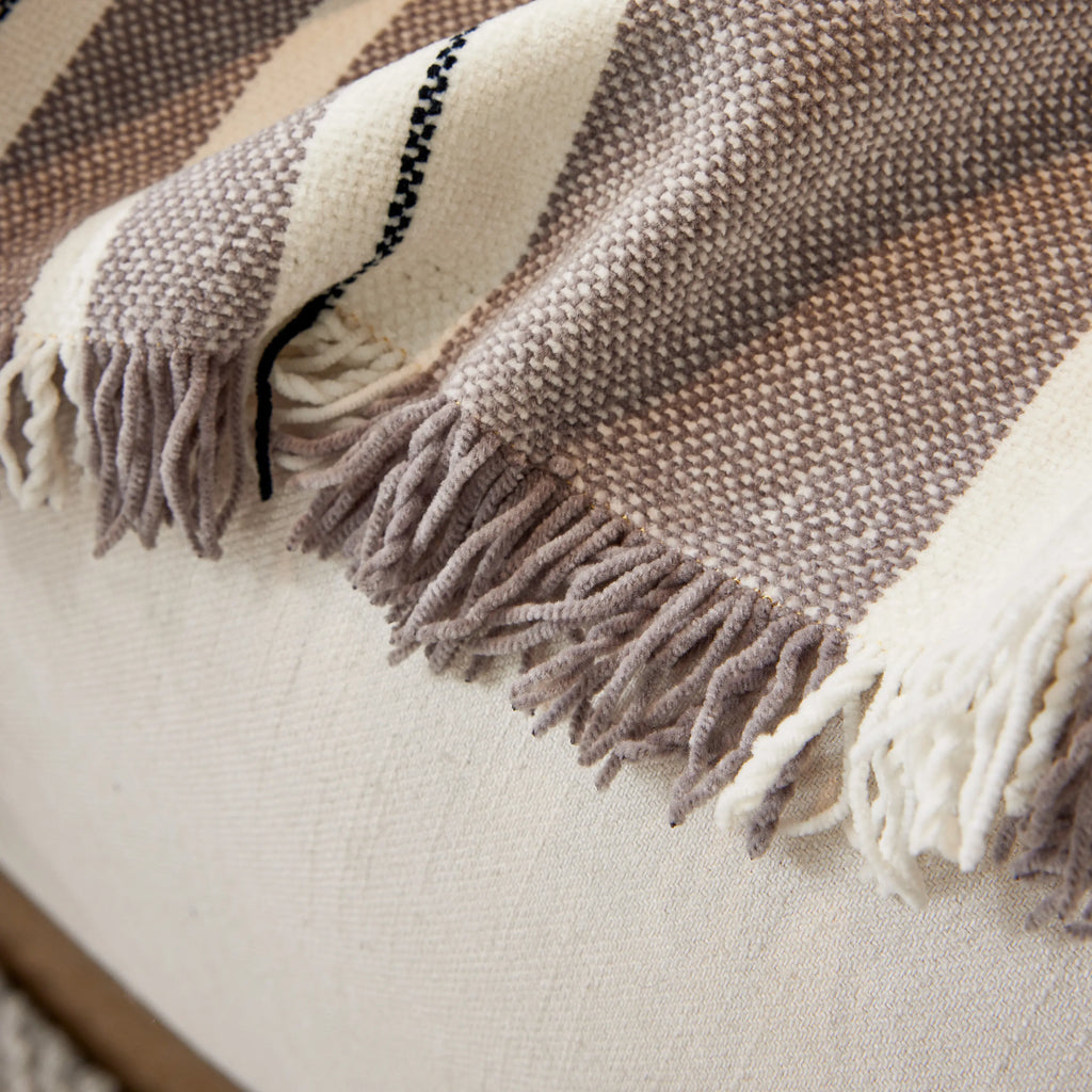 Striped Chenille Sofa Slipcover Throw, Soft Thick Washable Couch Cover Blanket