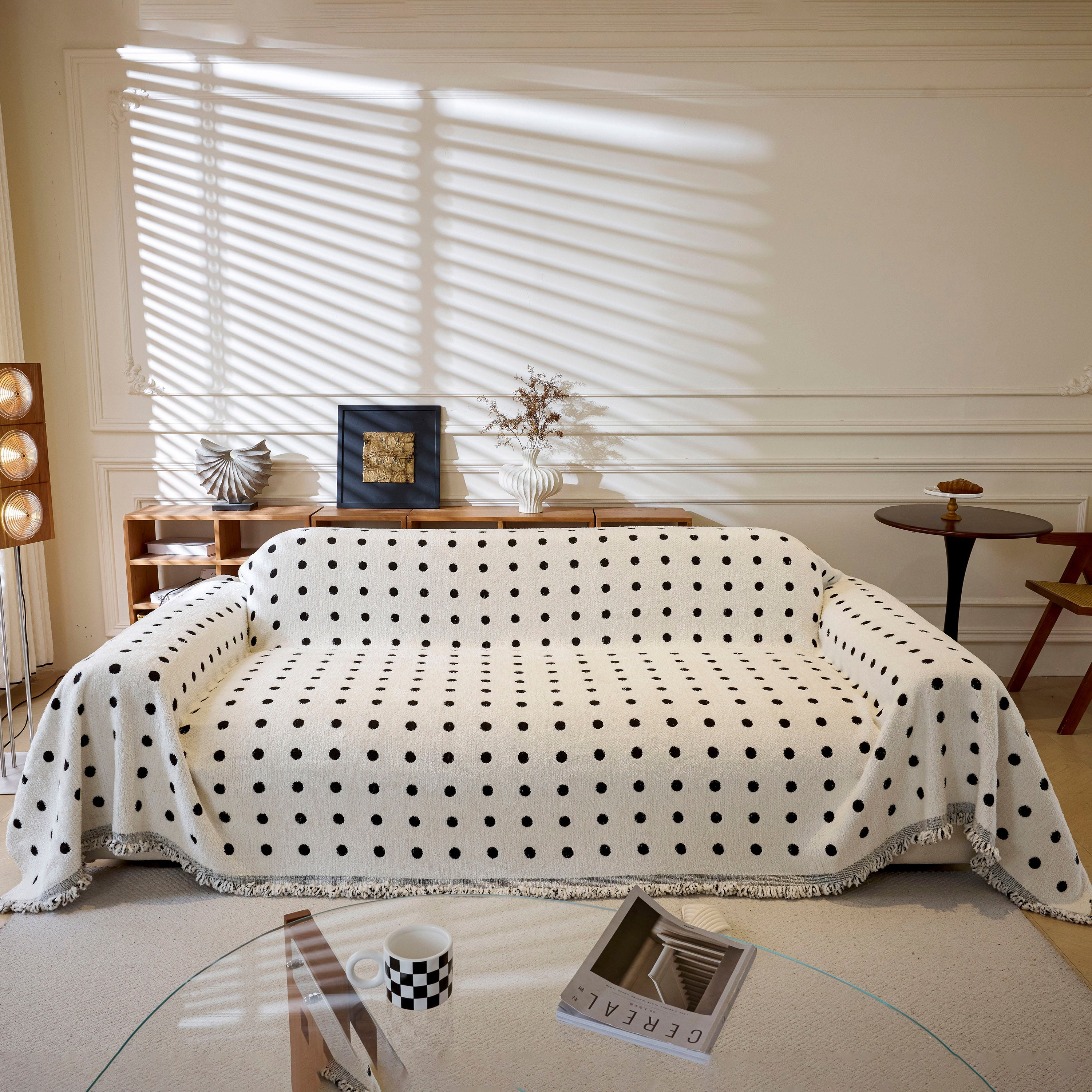 Decorative Plush Textured Woven Sofa Cover Throw, Cozy Soft Couch Protector Blanket