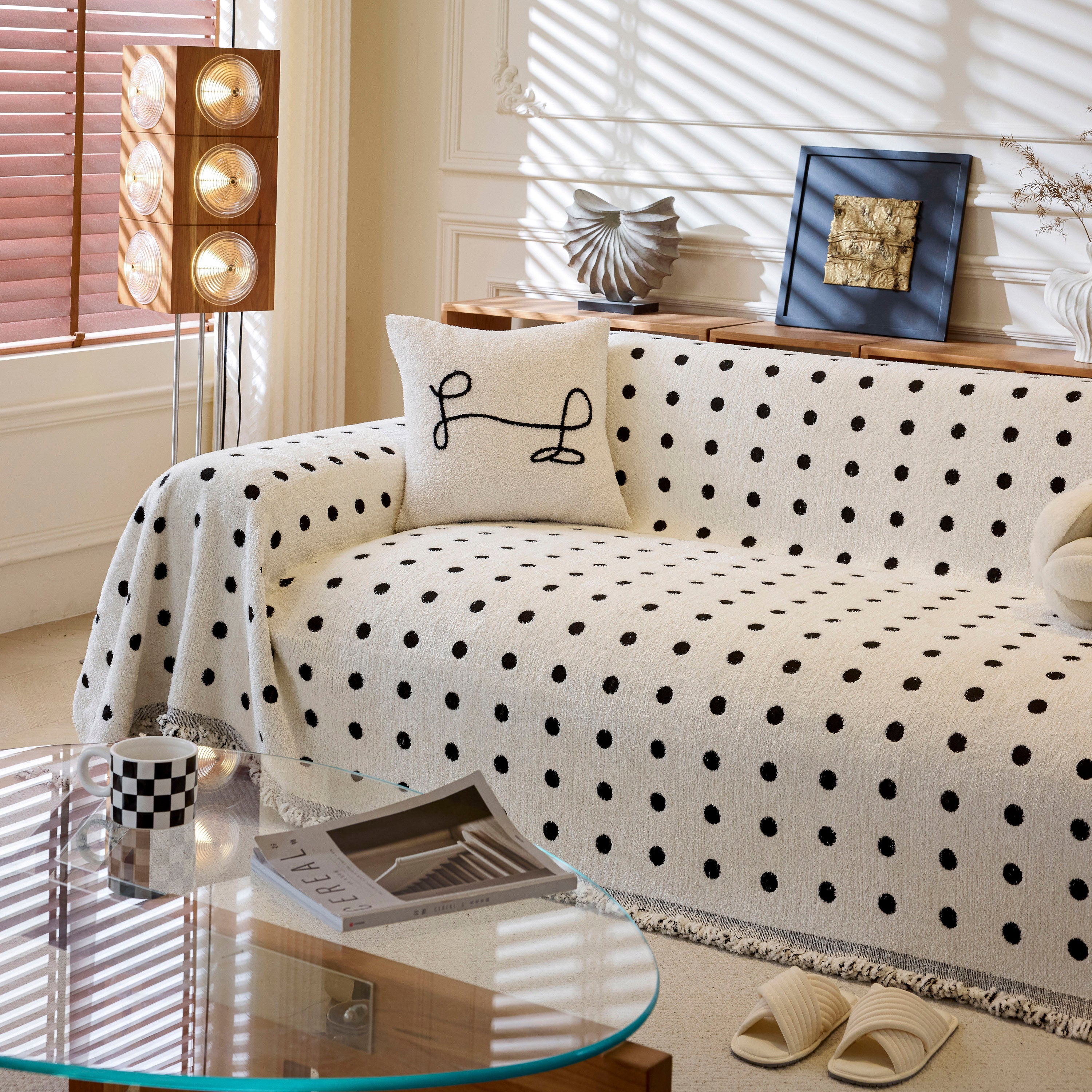Decorative Plush Textured Woven Sofa Cover Throw, Cozy Soft Couch Protector Blanket