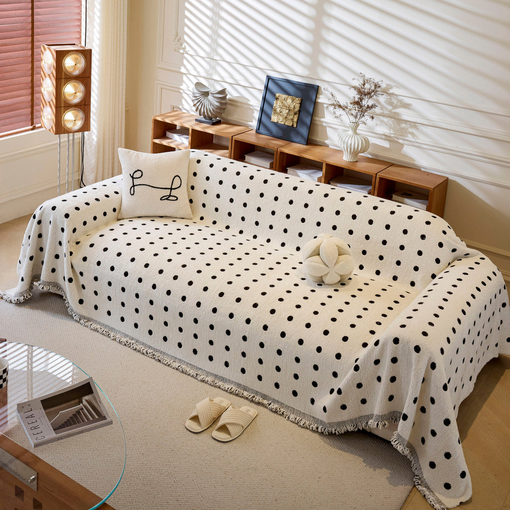 Decorative Plush Textured Woven Sofa Cover Throw, Cozy Soft Couch Protector Blanket
