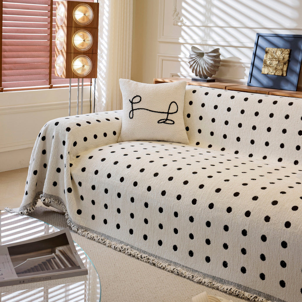 Decorative Plush Textured Woven Sofa Cover Throw, Cozy Soft Couch Protector Blanket