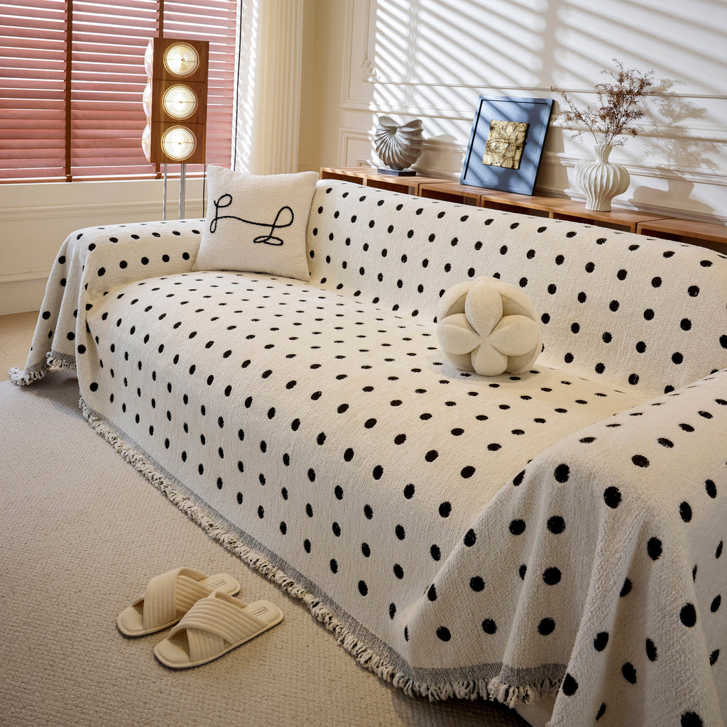 Decorative Plush Textured Woven Sofa Cover Throw, Cozy Soft Couch Protector Blanket