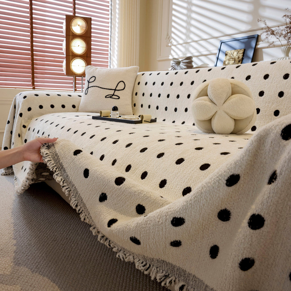 Decorative Plush Textured Woven Sofa Cover Throw, Cozy Soft Couch Protector Blanket