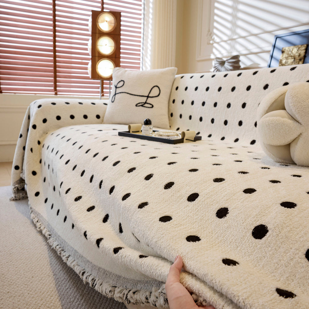 Decorative Plush Textured Woven Sofa Cover Throw, Cozy Soft Couch Protector Blanket